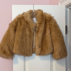 Janie and Jack Faux Fur Kids Coat - Brown